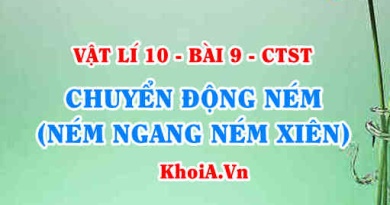 Phương trình quỹ đạo ném ngang, Công thức tính tầm xa cực đại, Công thức tính thời gian vật rơi khi ném ngang - Vật lí 10 bài 9